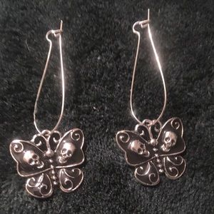 Goth “Skulls in Butterflies” Earrings